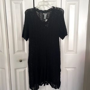 Black crochet tunic, or shirt dress? Short sleeves